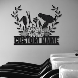 Hair Salon Wall Art,Custom Hair Salon Name Sign,Beauty Salon Decor,Salon Wall Decor,Personalized Salon Sign,Hairstylist Gift,Door Hanger