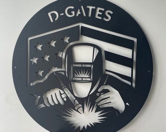 Custom Construction Welder Sign,Welding Metal Sign,Personalized Welder Wall art,Metal Welding Sign,Welder Gift,Indoor Decor,Men Cave Sign