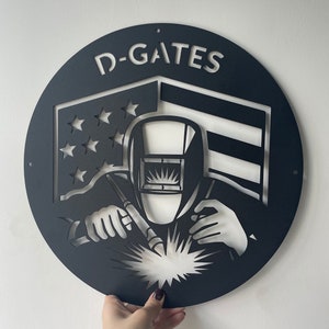Custom Construction Welder Sign,Welding Metal Sign,Personalized Welder Wall art,Metal Welding Sign,Welder Gift,Indoor Decor,Men Cave Sign