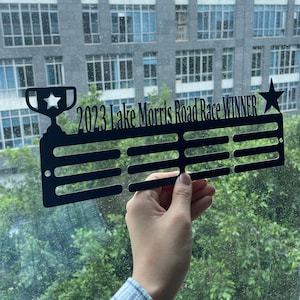 Custom Medal Hanger Metal Sign ,Personalized Medal Hanger Display,12 Rungs For Medal,Sports Medal Hanger For Winner