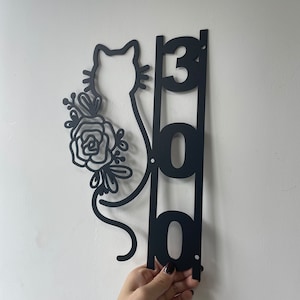 Benutzerdefinierte Katze Hausnummer Zeichen, Adresse Schild Wand Kunst, Adresse Nummer Zeichen, Katze Liebhaber Geschenk, personalisierte Adresse Zeichen, Haustür Dekor