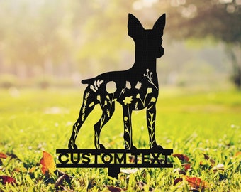 Custom Miniature Pinscher Memorial Stake Sign,Pet Grave Markers Sign, Metal Sign With Stake,Pet Loss Gift,Sympathy Sign, Remembrance Stake