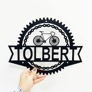 Personalized Bicycle Metal Sign,Custom Metal Art,Metal Garage Sign,Bicycle Gift,Cyclist Gift,Cyclist name Sign,Bicycle wall art