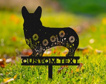Custom Corgi Memorial Stake Sign,Pet Grave Markers Sign, Metal Sign With Stake,Pet Loss Gift,Sympathy Sign, Remembrance Stake