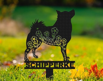 Custom Schipperke Memorial Stake Sign,Pet Grave Markers Sign, Metal Sign With Stake,Pet Loss Gift,Sympathy Sign, Remembrance Stake
