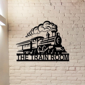 Personalized Train Sign,Train Metal Sign,Train Room Decor,Custom Train Name Sign,Train Driver Gift,Railway Sign,Railroad Sign,Train Station