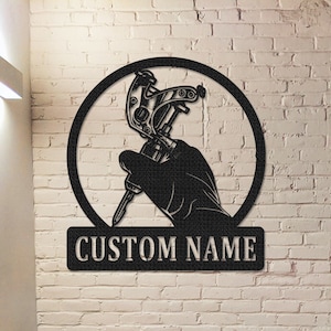 Personalized Tattoo Machine Metal Sign,Custom Tattoo Shop Decor,Tattoo Studio Wall Decor,Tattoo Artist Gift,Tattoo Machine Metal Wall Art