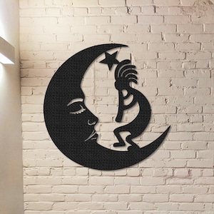 Kokopelli Metal Wall Art, Kokopelli Moon Metal Sign, Steel Outdoor Decor, Kokopelli Wall Decor, Metal Wall Art, Steel Wall Art