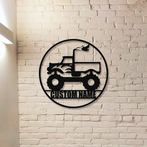 Personalized Truck Metal Sign,Metal Truck Sign,Semi Truck Wall Art,Custom Truck Decor,Truck Driver Gift,Man Cave Decor,trucking company