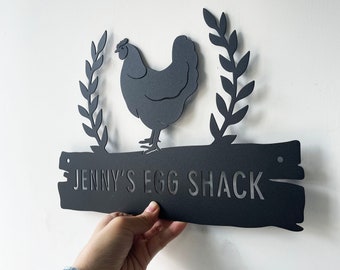 Personalized Chicken Coop Sign Name,Chicken coop Wall Art,Custom Chicken Metal Sign,Farm house Decor,Hen house Sign,Farm Decor,Barn Decor