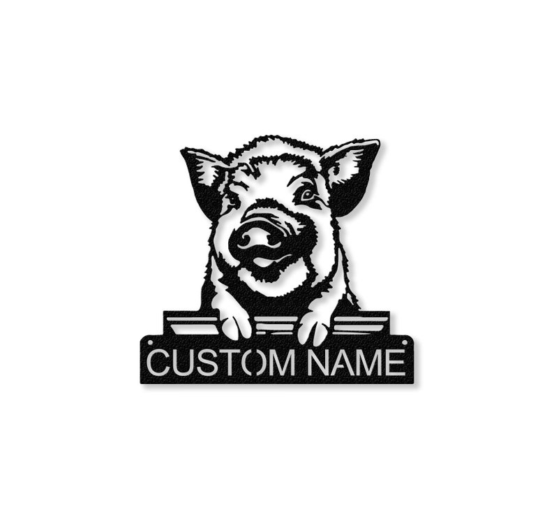 Custom Pig Metal Signpig Wall Artpig Decorpig Farm Etsy