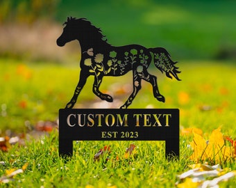 Custom Horse Memorial Stake Sign,Grave Markers Sign, Metal Sign With Stake,Horse Lover Gift,Sympathy Sign, Remembrance Stake,Ranch Decor