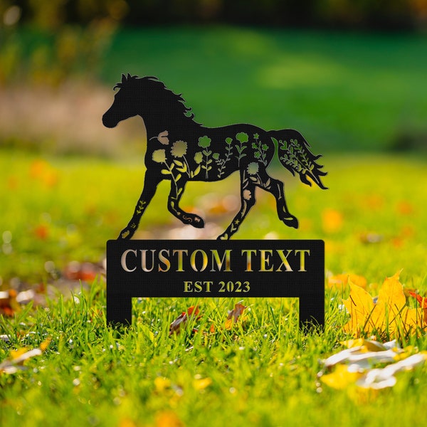 Custom Horse Memorial Stake Sign,Grave Markers Sign, Metal Sign With Stake,Horse Lover Gift,Sympathy Sign, Remembrance Stake,Ranch Decor