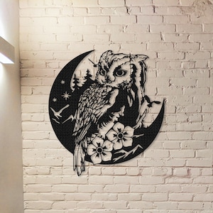 Owl Metal Sign,Owl Metal Wall Decor,Owl Wall Art,Metal Sign,outdoor decor,Front Door Decor,Metal Wall Decor,Metal Owl Sign,Steel Wall Decor