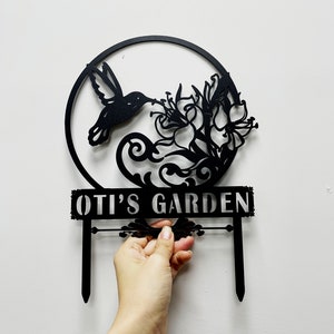 Personalized Garden Sign,Garden Sign with Stakes,Custom Garden Sign Name,Yard Decor,Outdoor Decor,Garden Metal Art,Metal Garden Sign