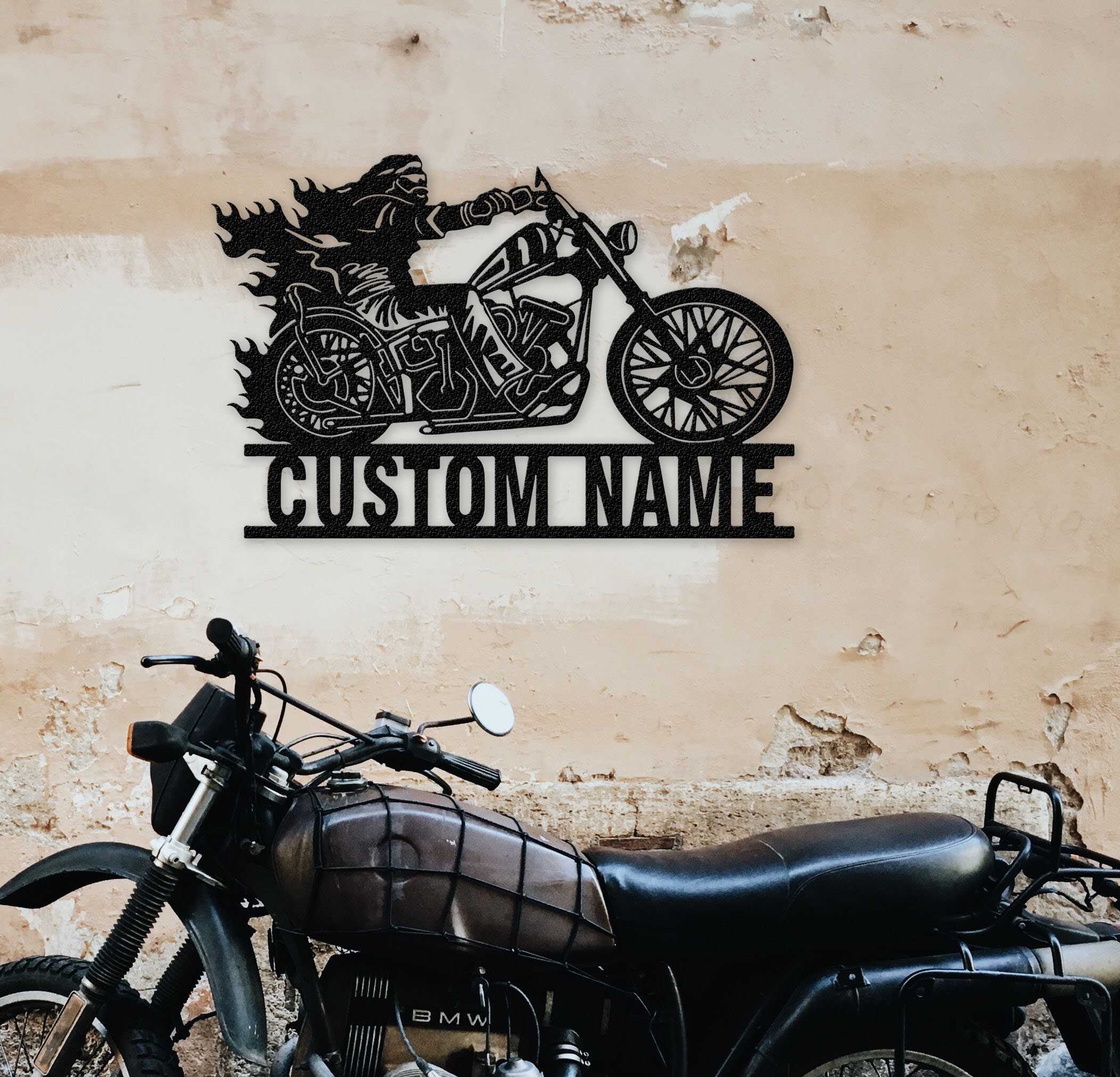 Custom Biker Name Sign, Personalized Motorcycle Wall Art,motorcycle ...