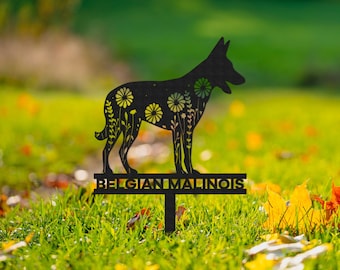 Custom Belgian Malinois Memorial Stake Sign,Pet Grave Markers Sign, Metal Sign With Stake,Pet Loss Gift,Sympathy Sign, Remembrance Stake