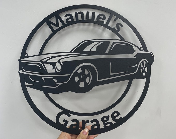 Custom Garage Metal Sign,Car Sign,Work Shop Decor,Garage Decor,Personalized Garage Sign,Man Cave,Christmas Gifts,Car Name Sign,Gift for Dad
