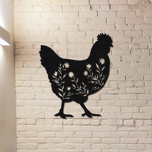 Cartel de Metal de pollo, decoración de pared de gallinero, arte de pared de pollo, decoración de gallinero, colgante de pared de granja, cartel de granja de Metal, cartel de puerta de granja