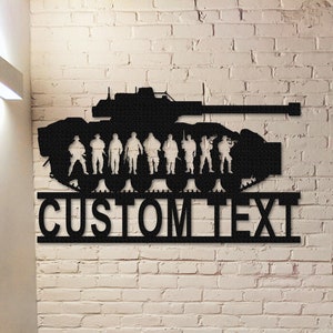 Custom Tank Soldier Memorial Sign,Soldier Military Metal Sign,Soldier Military Navy Sign,Personalized Tank Wall Decor,Memorial Gift