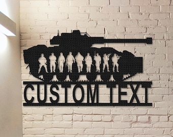 Custom Tank Soldier Memorial Sign,Soldier Military Metal Sign,Soldier Military Navy Sign,Personalized Tank Wall Decor,Memorial Gift