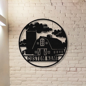 Custom Barn Metal Sign,Farm decor,Barn Decor,Farm house Sign,Personalized Barn House Wall Art,Scenery Sign,Yard Decor,Metal Farm Barn Sign