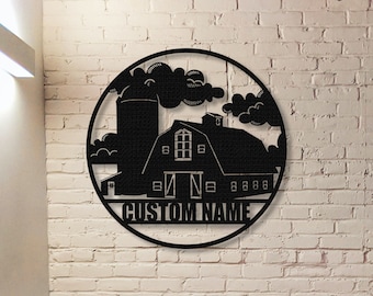 Custom Barn Metal Sign,Farm decor,Barn Decor,Farm house Sign,Personalized Barn House Wall Art,Scenery Sign,Yard Decor,Metal Farm Barn Sign