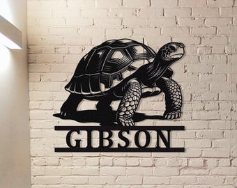 Metal Tortoise Wall Art,Desert Tortoise Wall Decor,Tortoise Metal Sign,Beach House Decor,Front Door Decor,Turtle Gift,Fathers Day