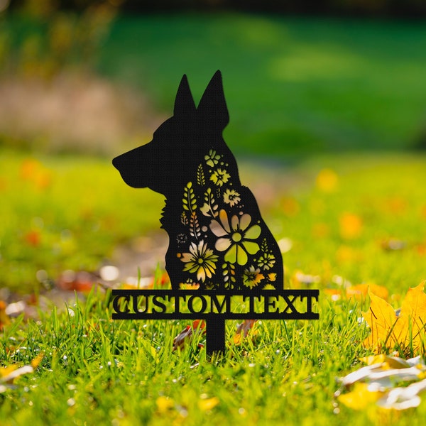 Custom German Shepherd Memorial Stake Sign,Pet Grave Markers Sign, Metal Sign With Stake,Pet Loss Gift,Sympathy Sign, Remembrance Stake