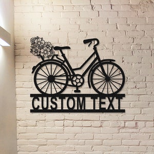 Personalized Bicycle Metal Sign,Custom Bicycle Wall Decor,Metal Garage Sign,Bicycle Gift,Cyclist Gift,Cyclist name Sign,Bicycle wall art