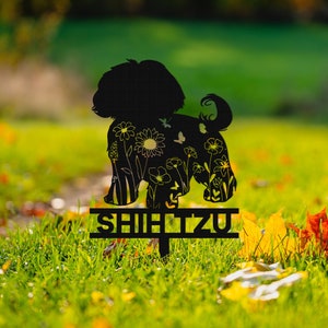 Custom Shih Tzu Memorial Stake Sign,Pet Grave Markers Sign, Metal Sign With Stake,Pet Loss Gift,Sympathy Sign, Remembrance Stake