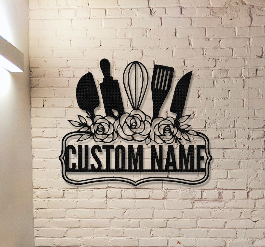 Personalized Kitchen Sign Name,kitchen Wall Art,custom Kitchen Wall