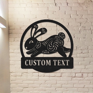 Personalized Bunny Sign,Custom Rabbit Wall Decor,Year of Rabbit Gift,Bunny Gift,Indoor decor,Rabbit Wall Art,Animal Sign Name
