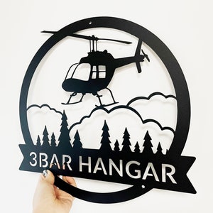 Custom Helicopter Metal Sign,Personalized Pilot Wall Art,Blackhawk Helicopter Sign,Pilot Gifts,Airplane Sign,Boy Room Decor,Helicopter Decor