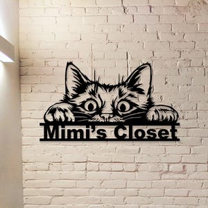 Cat Metal Sign,Cat Wall Art,Custom Cat Name Sign,Pet Lover Gift,Personalized Cat Sign,Cat Wall Decor,Room Decoration,Indoor Decor