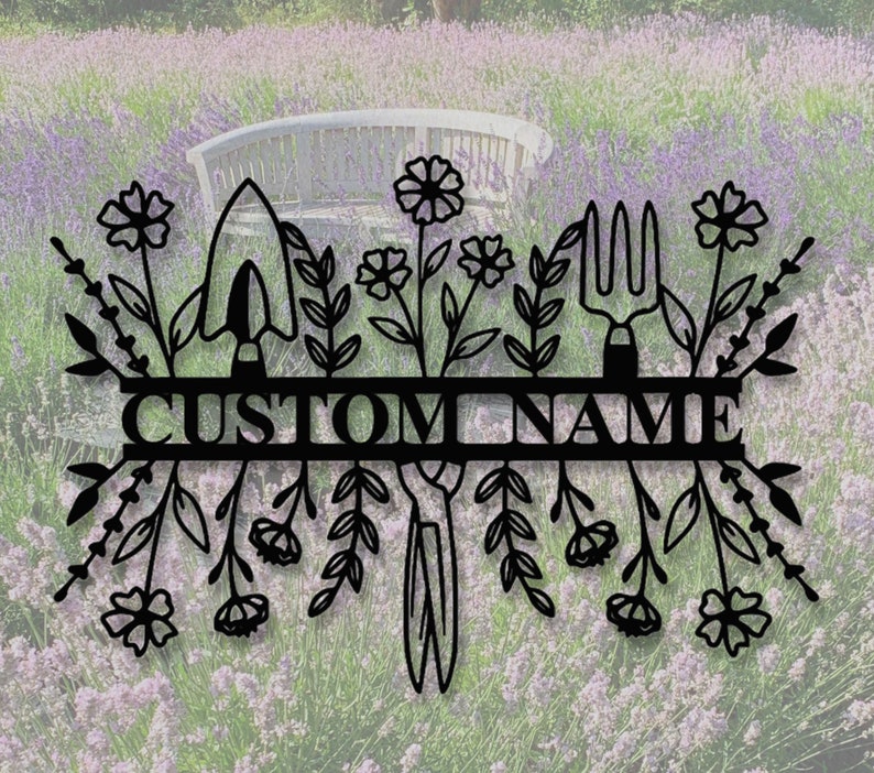 Personalized Garden Sign,Garden Metal Sign,Garden Wall Art,Garden Decor,Custom Gardener Name Sign,Gift for Gardener,Metal Yard Decor image 5