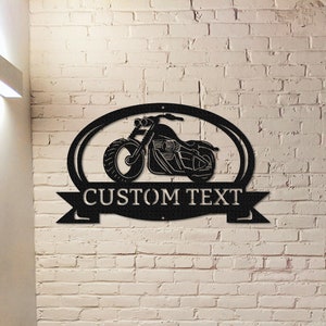 Letrero de metal de motocicleta personalizado, arte de metal de motocicleta personalizado, letrero de garaje de metal, letrero de cueva de hombres, regalo del día del padre, letrero de metal de motocross, motociclista