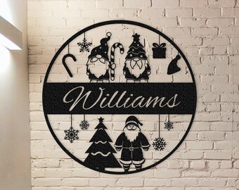 Merry Christmas Metal Sign Personalized,Christmas Decor,Custom Christmas Family Name,Christmas Gift,Front Door Decor,Indoor Decor