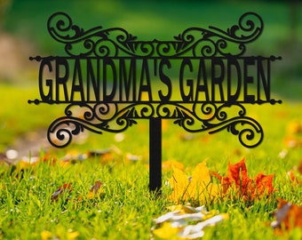 Custom Garden Sign With Stake,Garden Wall Art,Personalized Garden Name Sign,Garden Decor,Garden Stake Sign,Granny Garden Sign,Mothers day