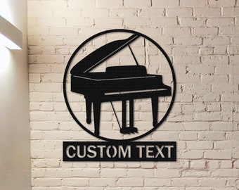 Piano Metal Monogram,Custom Piano Metal Sign,Personalized Piano Wall Art,Piano Wall Decor,Musical instrument Sign,Music Studio Decor