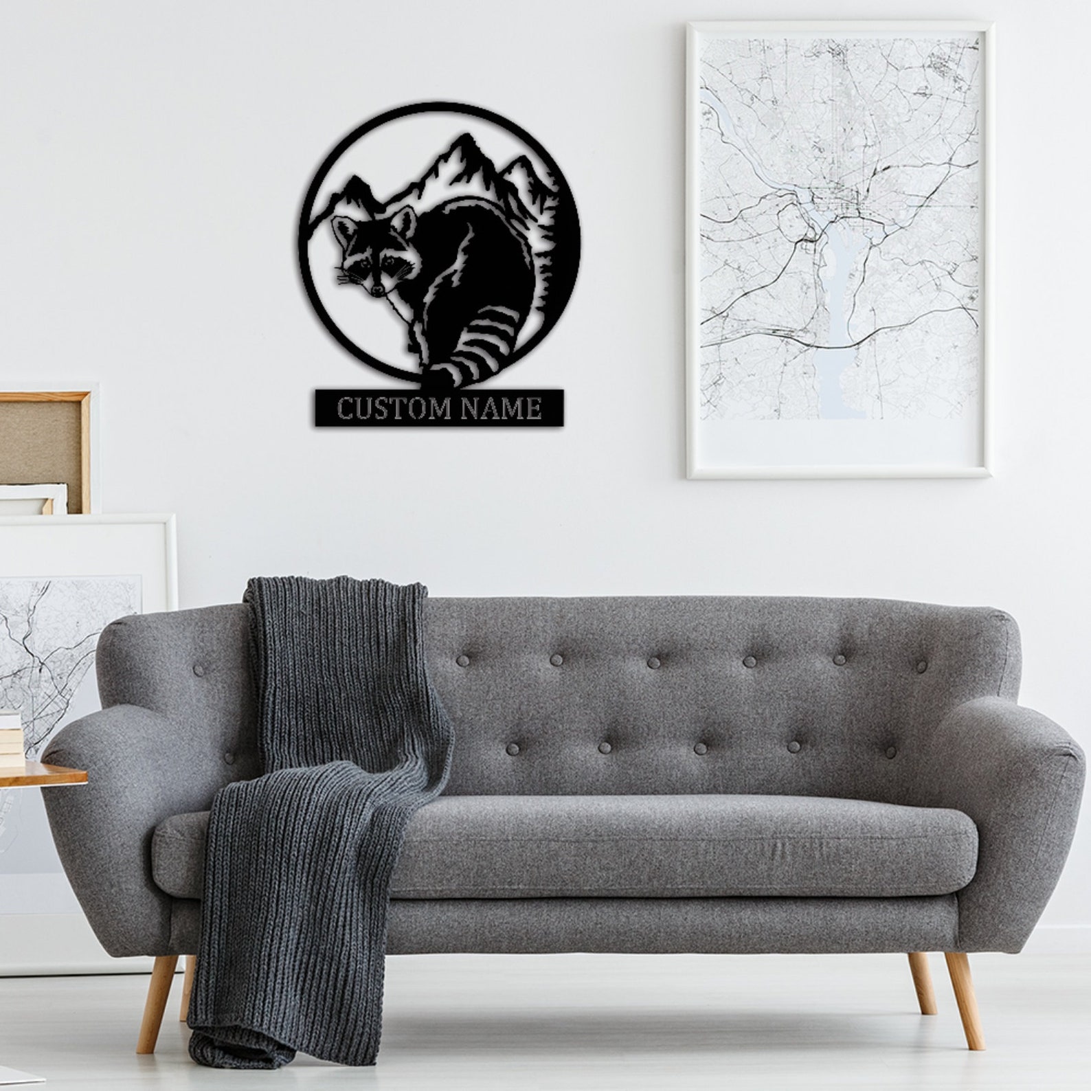 Metal Racoon Panel Raccoon Metal Sign,custom Raccoon Wall Art,personalized Raccoon Wall ...