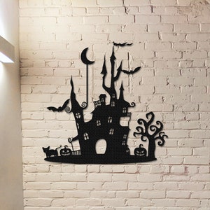 Halloween Metal Sign,Halloween Asylum Art,Halloween Haunted House Decor,Front Door Hanger,Halloween Gift,Indoor Decor,Halloween Wall Decor