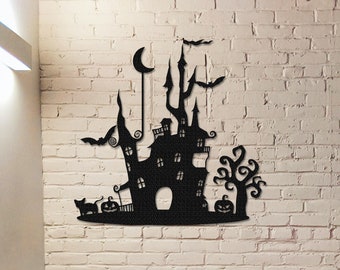 Halloween Metall Schild,Halloween Irrenhaus Kunst,Halloween Spukhaus Dekor,Haus Tür Aufhänger,Halloween Geschenk,Innen Dekor,Halloween Wand Dekor