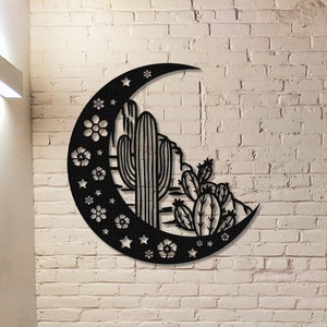 Kaktus Mond Metall Schild,Kaktus Wandkunst,Kaktus Wanddekor,Haustür Dekor,Türaufhänger,Outdoor Dekor,Kaktus Zimmer Dekor,Kinderzimmer Dekor