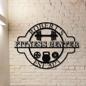 Custom Fitness Center Metal Sign,Gym Wall Art,Training Center Sign,Personalized Home Gym Decor,Cross Fit Sign,Gym Metal Sign