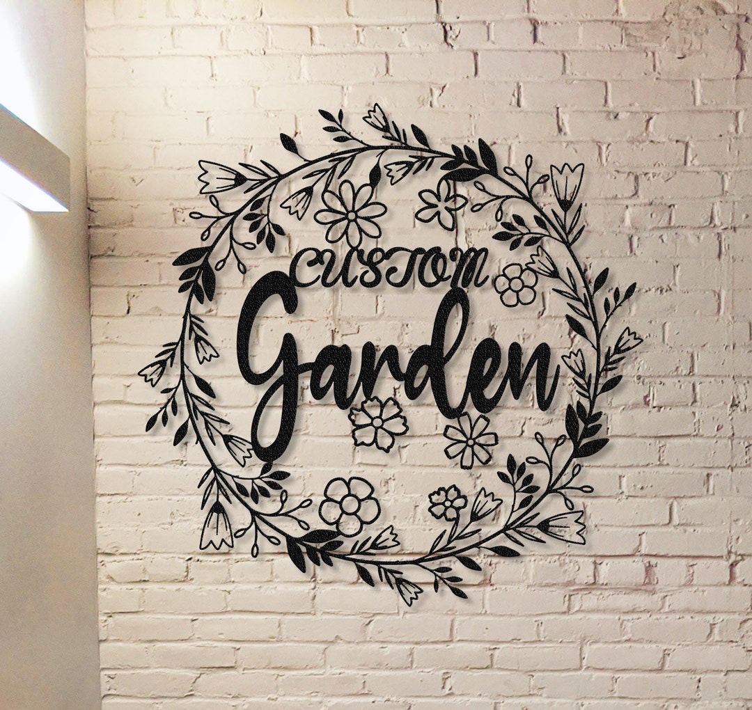 Garden Wall Art,personalized Garden Sign Name,garden Metal Sign,custom