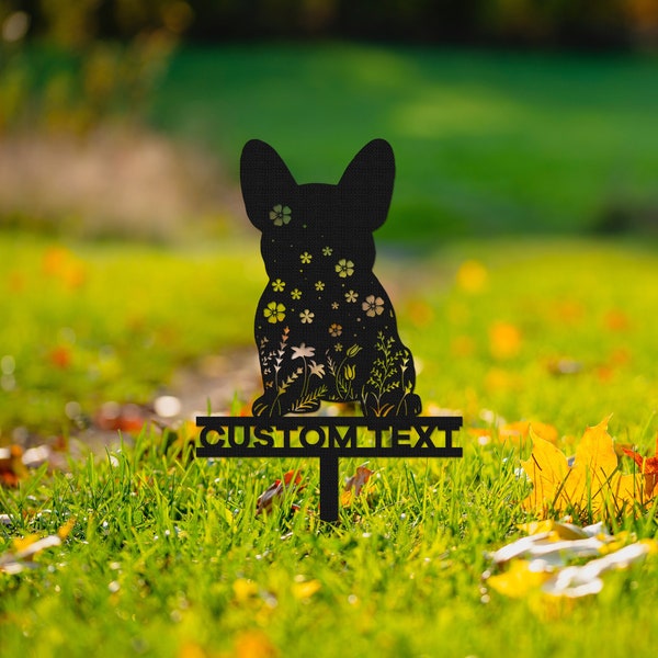 Aangepaste Franse Bulldog Memorial Stake Sign, Pet Grave Markers Sign, Metalen bord met inzet, Pet Loss Gift, Sympathy Sign, Remembrance Stake