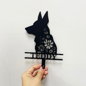 Custom German Shepherd Memorial Stake Sign,Pet Grave Markers Sign, Metal Sign With Stake,Pet Loss Gift,Sympathy Sign, Remembrance Stake