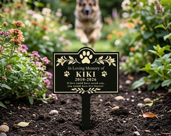 Custom Pet Memorial Garden Stake,Personalized Dog Cat Paw Grave Marker Plaque,Engraved Pet Loss Memorial Sign,In Loving Memory Outdoor Yard
