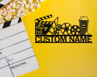 Personalized Theater Metal Sign,Family Name Cinema Sign,Home Theater Decor,Light up Home Theater Wall Art,Custom Cinema Sign